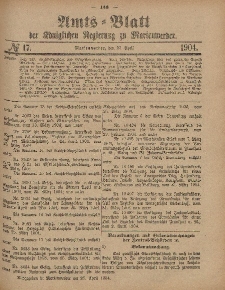 Amts-Blatt der Königlichen Regierung zu Marienwerder, 27. April 1904, No. 17.