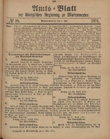 Amts-Blatt der Königlichen Regierung zu Marienwerder, 4. Mai 1904, No. 18.