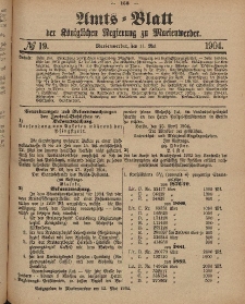 Amts-Blatt der Königlichen Regierung zu Marienwerder, 11. Mai 1904, No. 19.