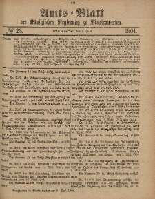 Amts-Blatt der Königlichen Regierung zu Marienwerder, 8. Juni 1904, No. 23.