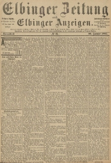 Elbinger Zeitung und Elbinger Anzeigen, Nr. 18 Sonnabend 22. Januar 1887