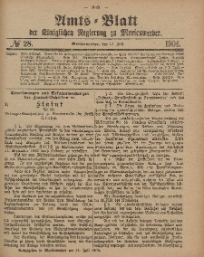 Amts-Blatt der Königlichen Regierung zu Marienwerder, 13. Juli 1904, No. 28.