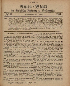 Amts-Blatt der Königlichen Regierung zu Marienwerder, 3. August 1904, No. 31.