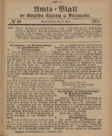 Amts-Blatt der Königlichen Regierung zu Marienwerder, 31. August 1904, No. 35.