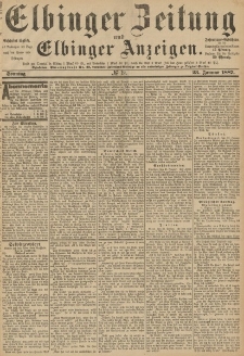 Elbinger Zeitung und Elbinger Anzeigen, Nr. 19 Sonntag 23. Januar 1887