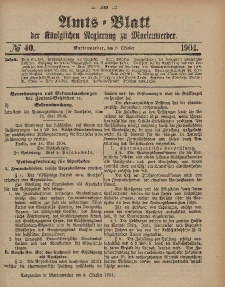 Amts-Blatt der Königlichen Regierung zu Marienwerder, 5. Oktober 1904, No. 40.