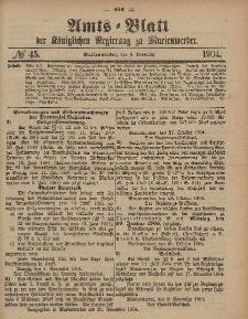 Amts-Blatt der Königlichen Regierung zu Marienwerder, 9. November 1904, No. 45.