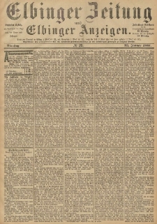 Elbinger Zeitung und Elbinger Anzeigen, Nr. 20 Dienstag 25. Januar 1887