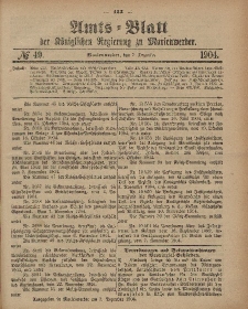 Amts-Blatt der Königlichen Regierung zu Marienwerder, 7. Dezember 1904, No. 49.