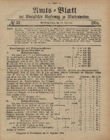 Amts-Blatt der Königlichen Regierung zu Marienwerder, 28. Dezember 1904, No. 52.