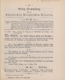 Gesetz-Sammlung für die Königlichen Preussischen Staaten, 20. März, 1893, nr. 6.
