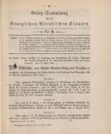 Gesetz-Sammlung für die Königlichen Preussischen Staaten, 12. April, 1893, nr. 9.