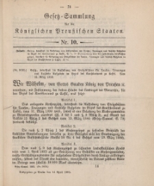 Gesetz-Sammlung für die Königlichen Preussischen Staaten, 14. April, 1893, nr. 10.