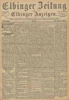 Elbinger Zeitung und Elbinger Anzeigen, Nr. 22 Donnerstag 27. Januar 1887