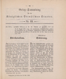 Gesetz-Sammlung für die Königlichen Preussischen Staaten, 24. Mai, 1893, nr. 13.