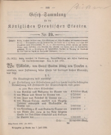 Gesetz-Sammlung für die Königlichen Preussischen Staaten, 7. Juli, 1893, nr. 19.