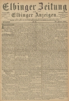 Elbinger Zeitung und Elbinger Anzeigen, Nr. 24 Sonnabend 29. Januar 1887