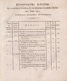 Gesetz-Sammlung für die Königlichen Preussischen Staaten (Chronologische Uebersicht), 1811