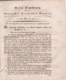 Gesetz-Sammlung für die Königlichen Preussischen Staaten, 20. November, 1810, nr. 5.