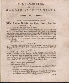 Gesetz-Sammlung für die Königlichen Preussischen Staaten, 20. November, 1810, nr. 6.