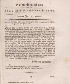 Gesetz-Sammlung für die Königlichen Preussischen Staaten, 1. Februar, 1811, nr. 10.