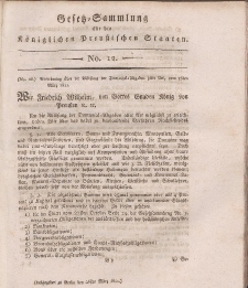 Gesetz-Sammlung für die Königlichen Preussischen Staaten, 16. März, 1811, nr. 12.