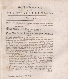 Gesetz-Sammlung für die Königlichen Preussischen Staaten, 25. Juli, 1811, nr. 17.