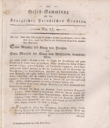 Gesetz-Sammlung für die Königlichen Preussischen Staaten, 25. Juli, 1811, nr. 17.
