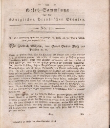 Gesetz-Sammlung für die Königlichen Preussischen Staaten, 18. September, 1811, nr. 20.