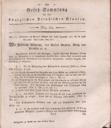 Gesetz-Sammlung für die Königlichen Preussischen Staaten, 3. Oktober, 1811, nr. 22.
