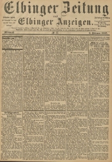 Elbinger Zeitung und Elbinger Anzeigen, Nr. 27 Mittwoch 2. Februar 1887