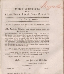 Gesetz-Sammlung für die Königlichen Preussischen Staaten, 13. März, 1812, nr. 4.