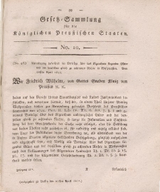 Gesetz-Sammlung für die Königlichen Preussischen Staaten, 27. April, 1812, nr. 10.
