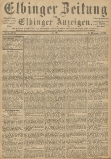Elbinger Zeitung und Elbinger Anzeigen, Nr. 28 Donnerstag 3. Februar 1887