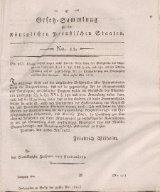 Gesetz-Sammlung für die Königlichen Preussischen Staaten, 29. Mai, 1812, nr. 12.