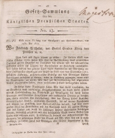 Gesetz-Sammlung für die Königlichen Preussischen Staaten, 2. Juni, 1812, nr. 13.