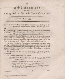 Gesetz-Sammlung für die Königlichen Preussischen Staaten, 16. Juni, 1812, nr. 14.
