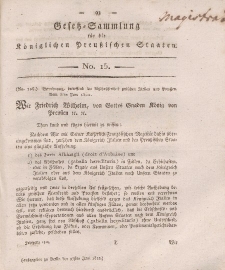 Gesetz-Sammlung für die Königlichen Preussischen Staaten, 27. Juni, 1812, nr. 15.