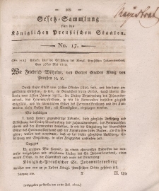 Gesetz-Sammlung für die Königlichen Preussischen Staaten, 10. Juli, 1812, nr. 17.