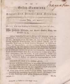 Gesetz-Sammlung für die Königlichen Preussischen Staaten, 17. August 1812, nr. 20.