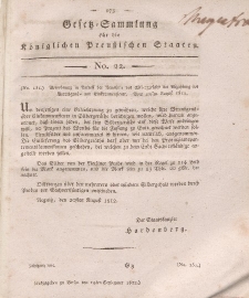 Gesetz-Sammlung für die Königlichen Preussischen Staaten, 19. September 1812, nr. 22.