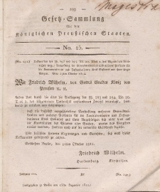 Gesetz-Sammlung für die Königlichen Preussischen Staaten, 15. Dezember 1812, nr. 25.