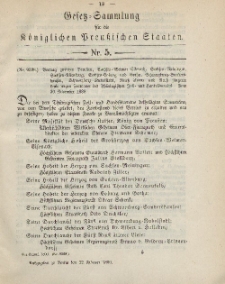 Gesetz-Sammlung für die Königlichen Preussischen Staaten, 22. Februar, 1890, nr. 5.