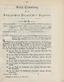 Gesetz-Sammlung für die Königlichen Preussischen Staaten, 15. März, 1890, nr. 6.