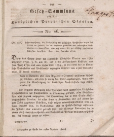 Gesetz-Sammlung für die Königlichen Preussischen Staaten, 24. Dezember 1812, nr. 26.