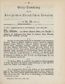 Gesetz-Sammlung für die Königlichen Preussischen Staaten, 5. Mai, 1890, nr. 16.