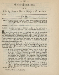 Gesetz-Sammlung für die Königlichen Preussischen Staaten, 29. Mai, 1890, nr. 22.
