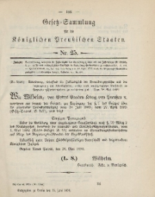 Gesetz-Sammlung für die Königlichen Preussischen Staaten, 19. Juni, 1890, nr. 25.