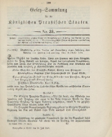 Gesetz-Sammlung für die Königlichen Preussischen Staaten, 10. Juli, 1890, nr. 31.