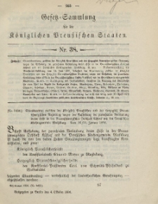 Gesetz-Sammlung für die Königlichen Preussischen Staaten, 4. Oktober, 1890, nr. 38.